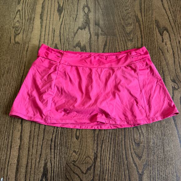 Athleta Womens Solid Pink Swim Skirt Bikini Bottom Attached Brief Size Medium - Picture 1 of 9